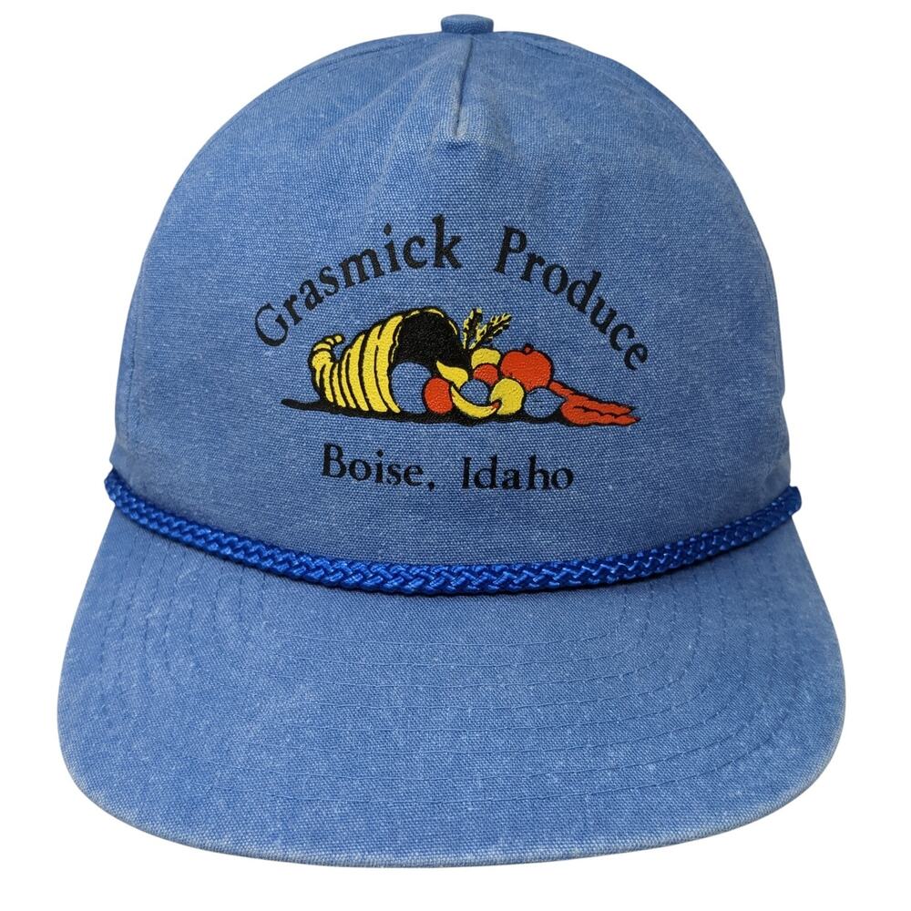 Grasmick Produce Boise Idaho Snapback Rope Hat Blue One Size Cobra